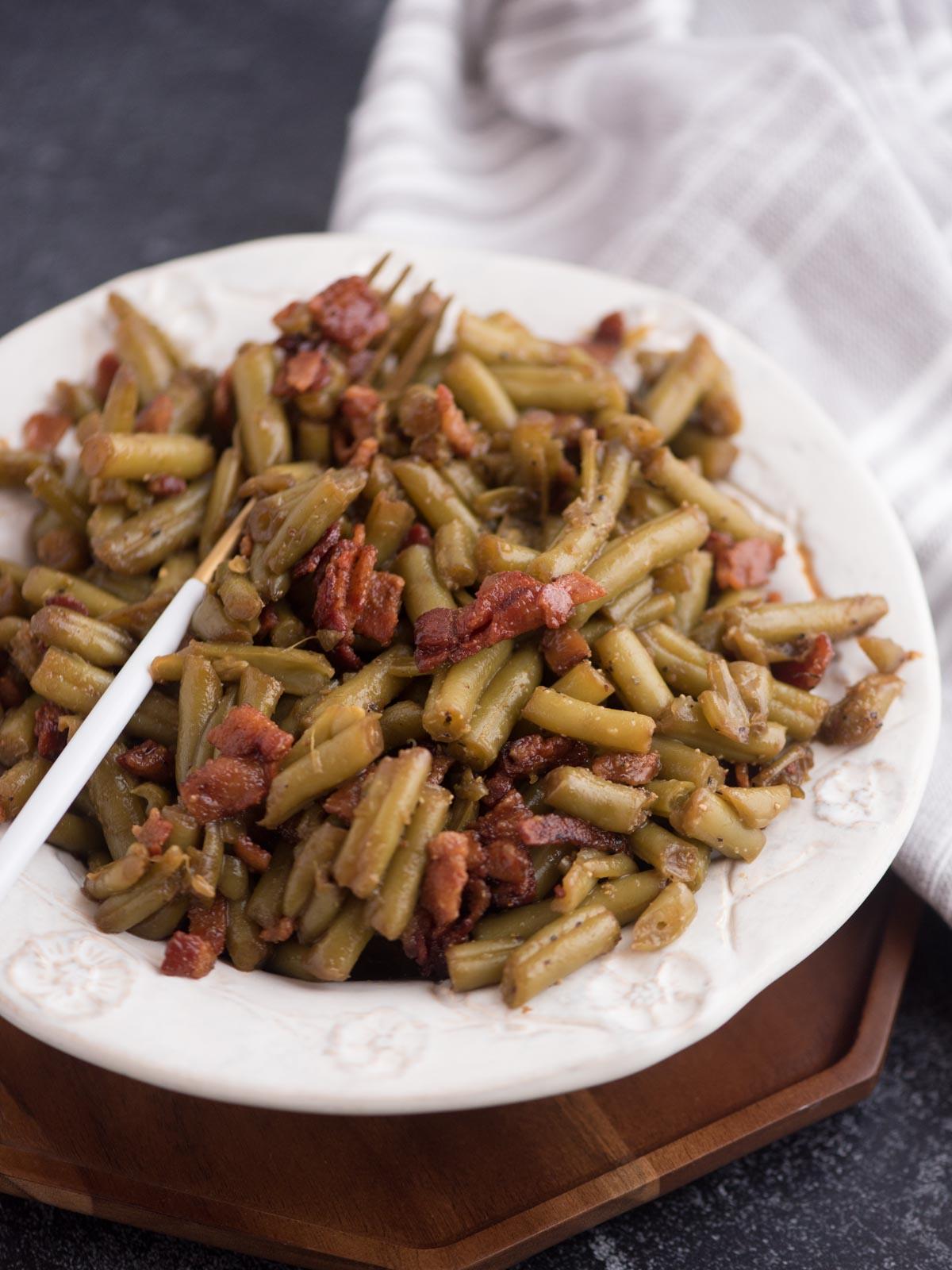 Fagiolini Irresistibili 2 Fagiolini con pancetta su una teglia