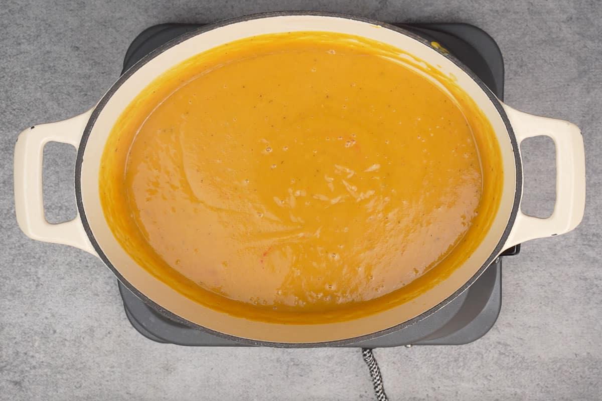 Ready roasted butternut squash sweet potato soup.