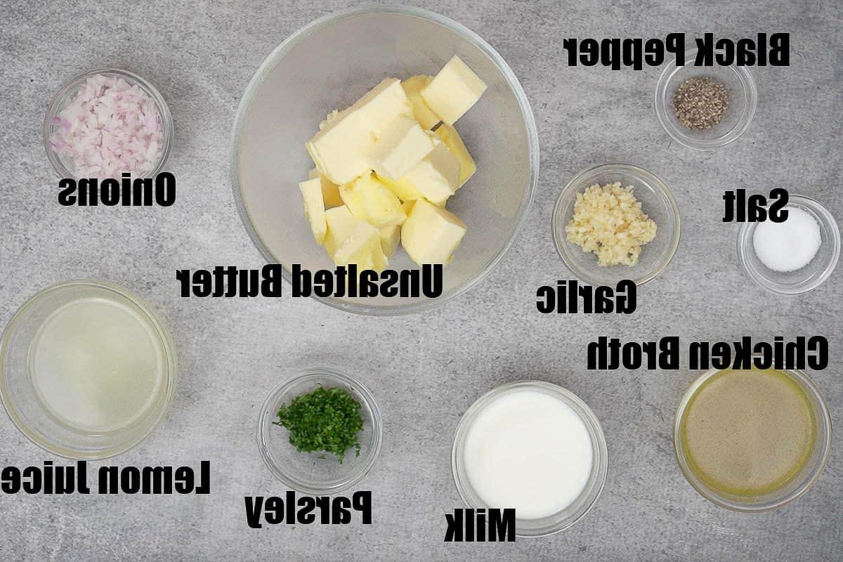 Salsa al Limone, Aglio e Burro 3 Ingredienti per la salsa al burro e limone.
