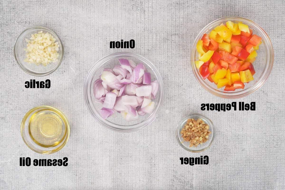 Ingredienti per le verdure in salsa piccante all'aglio - Parte 1