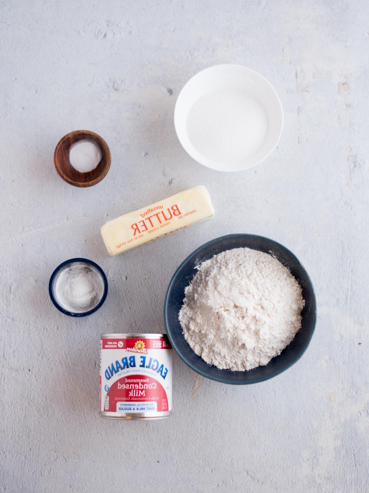 ingredients for condensed milk cookies