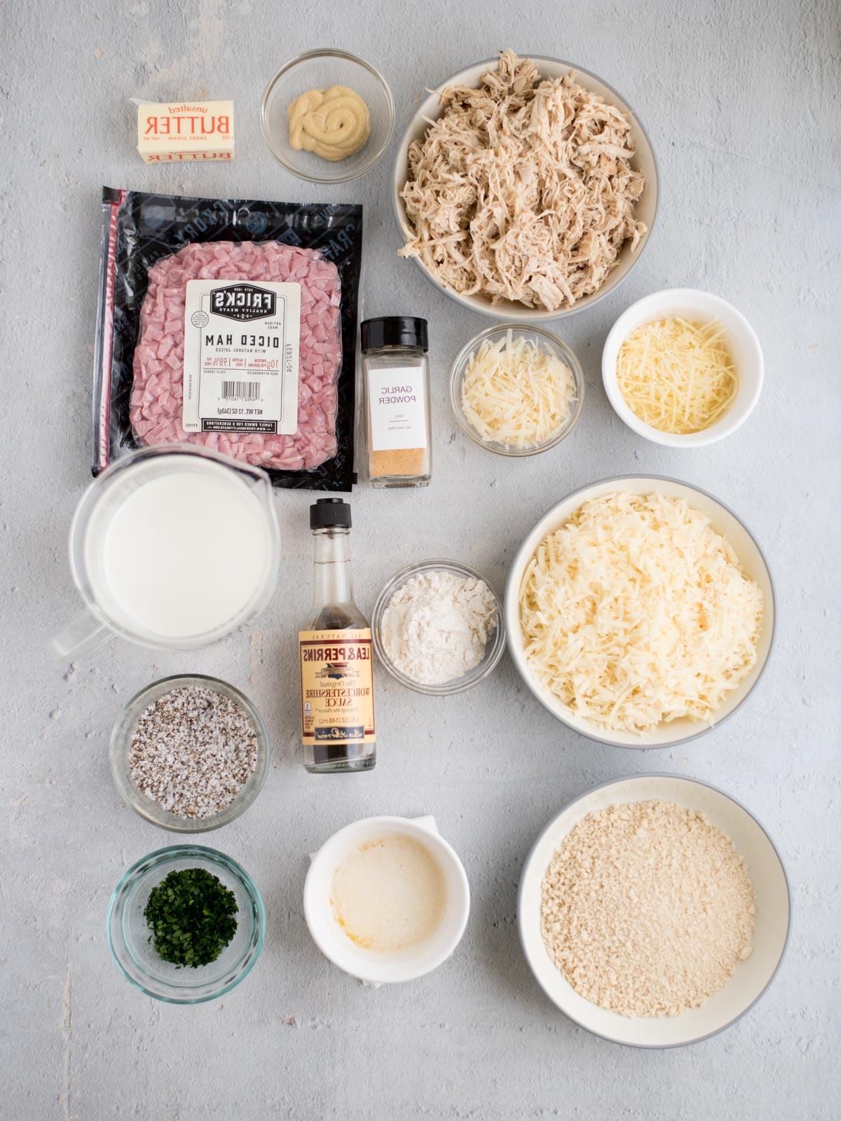 Ingredienti per preparare la teglia di pollo cordon bleu