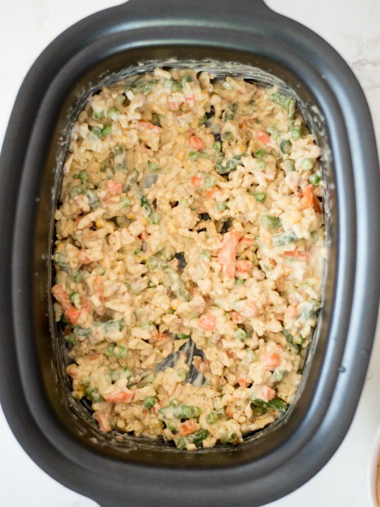 **Pollo, Ripieno e Verdure al Crock Pot** 7 stuffing mixed combined and fully mixed