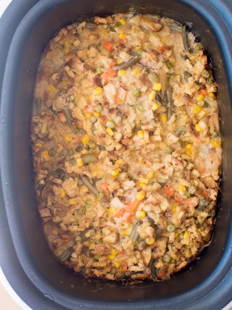 **Pollo, Ripieno e Verdure al Crock Pot** 10 cooked chicken and stuffing casserole in the crockpot