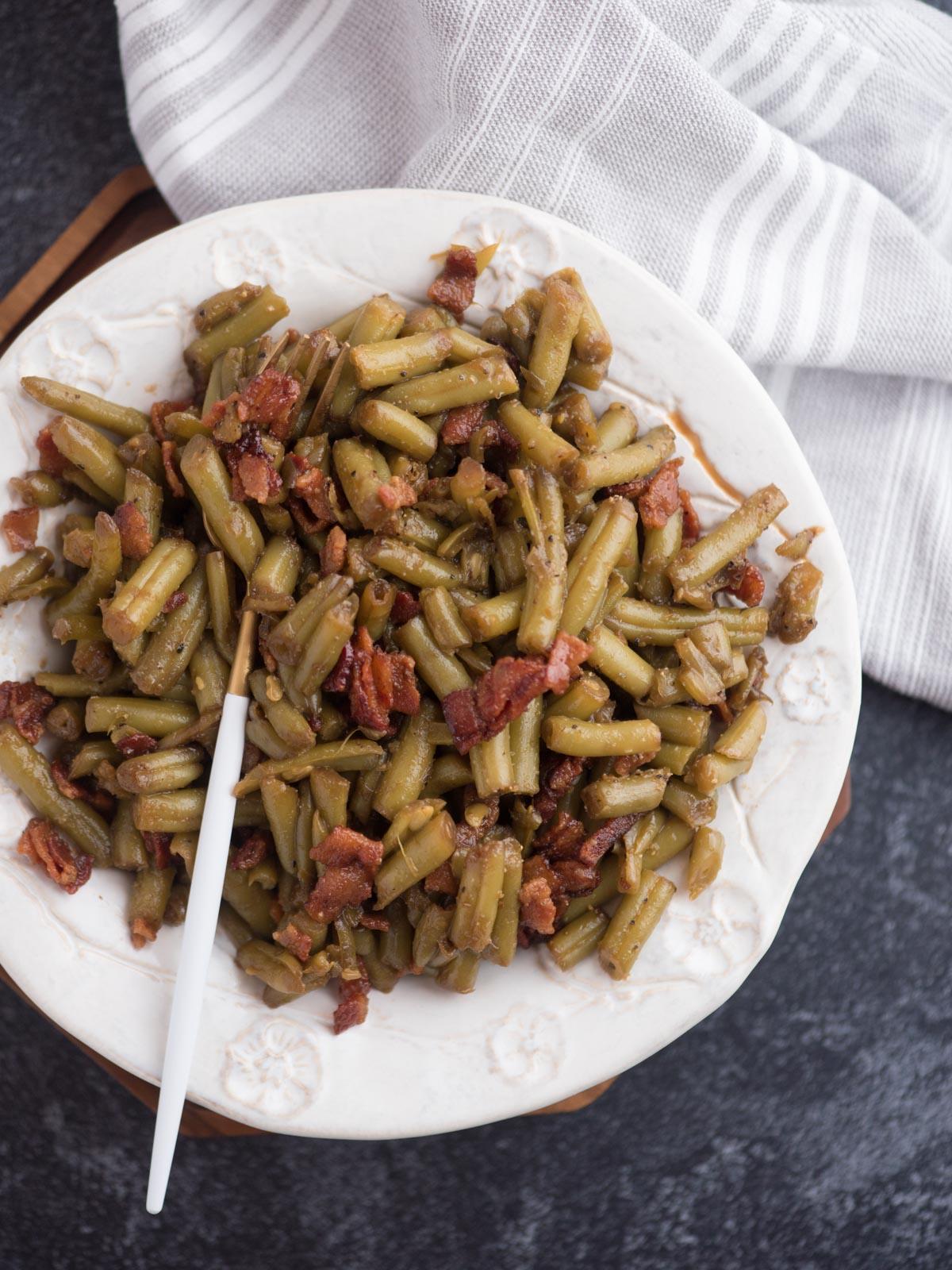 Fagiolini Irresistibili 10 Fagiolini con pancetta in primo piano