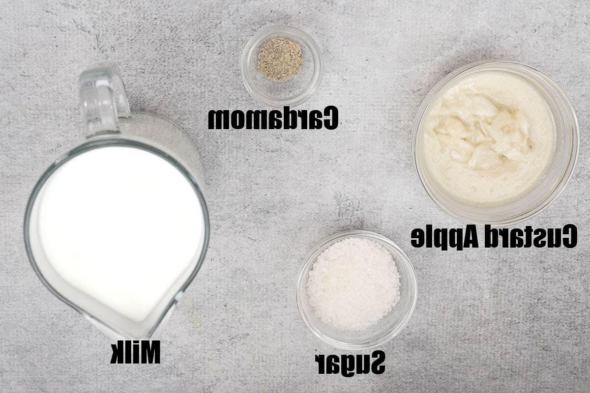 Basundi all'Annona 3 Ingredienti per la ricetta del Sitaphal basundi.