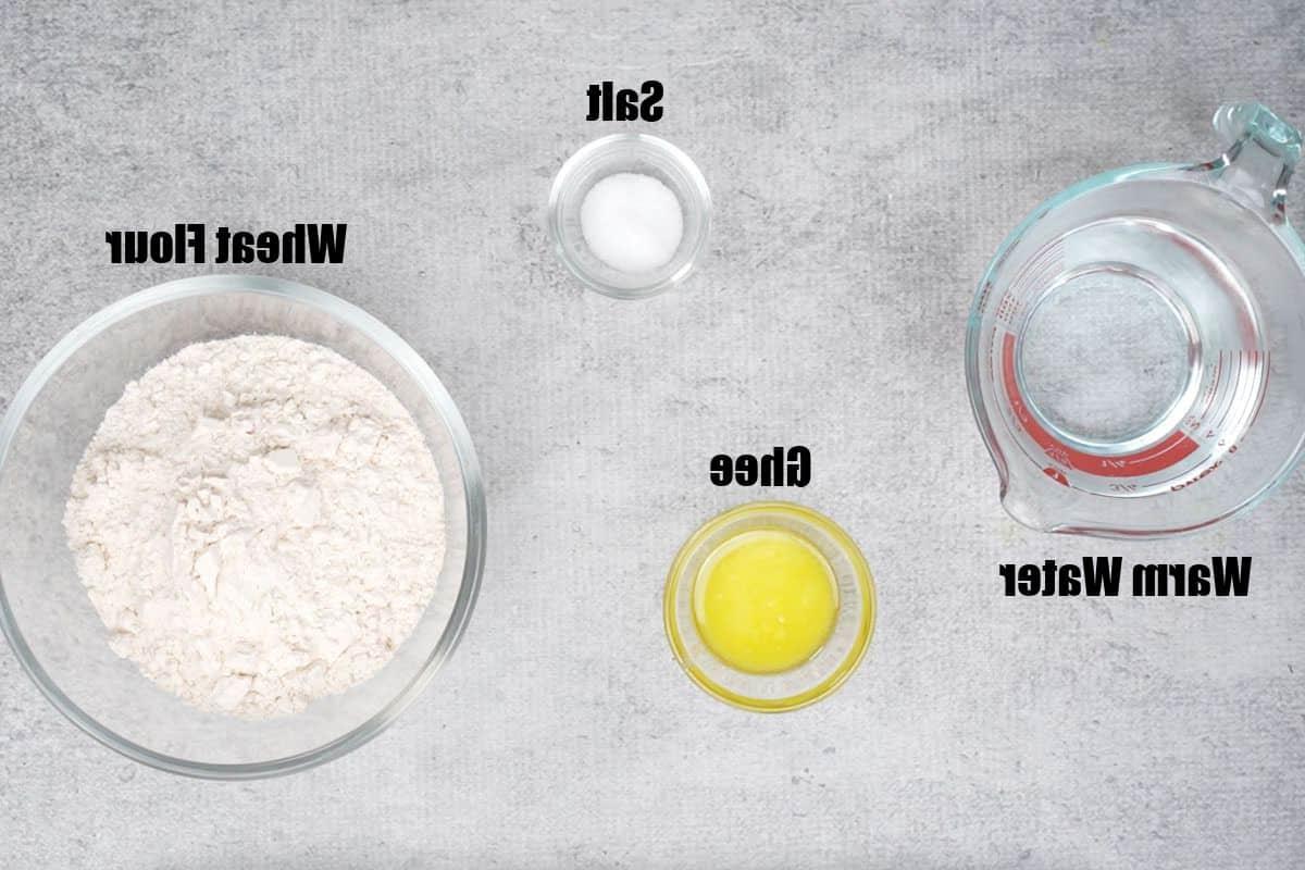 Ingredienti per Paratha semplice