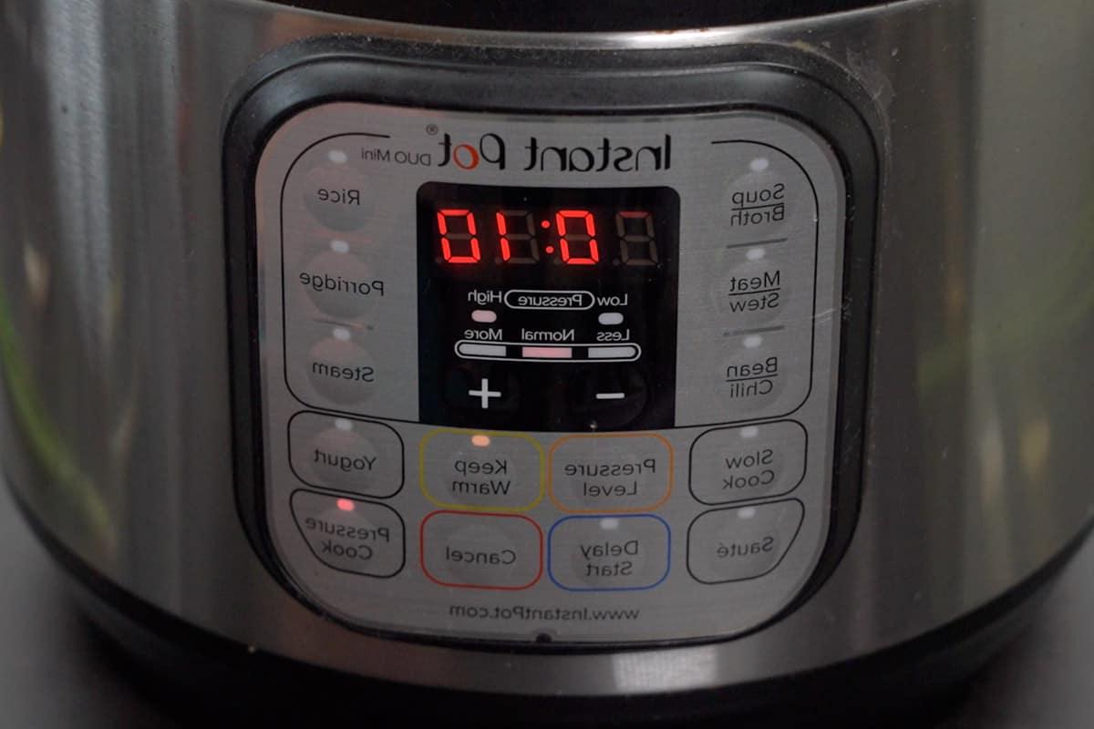 Timer impostato a 10 minuti.