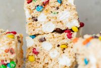 Colorful M and M Rice Krispie Treats