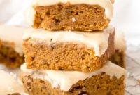 Spiced Pumpkin Blondies with Apple Cider Drizzle