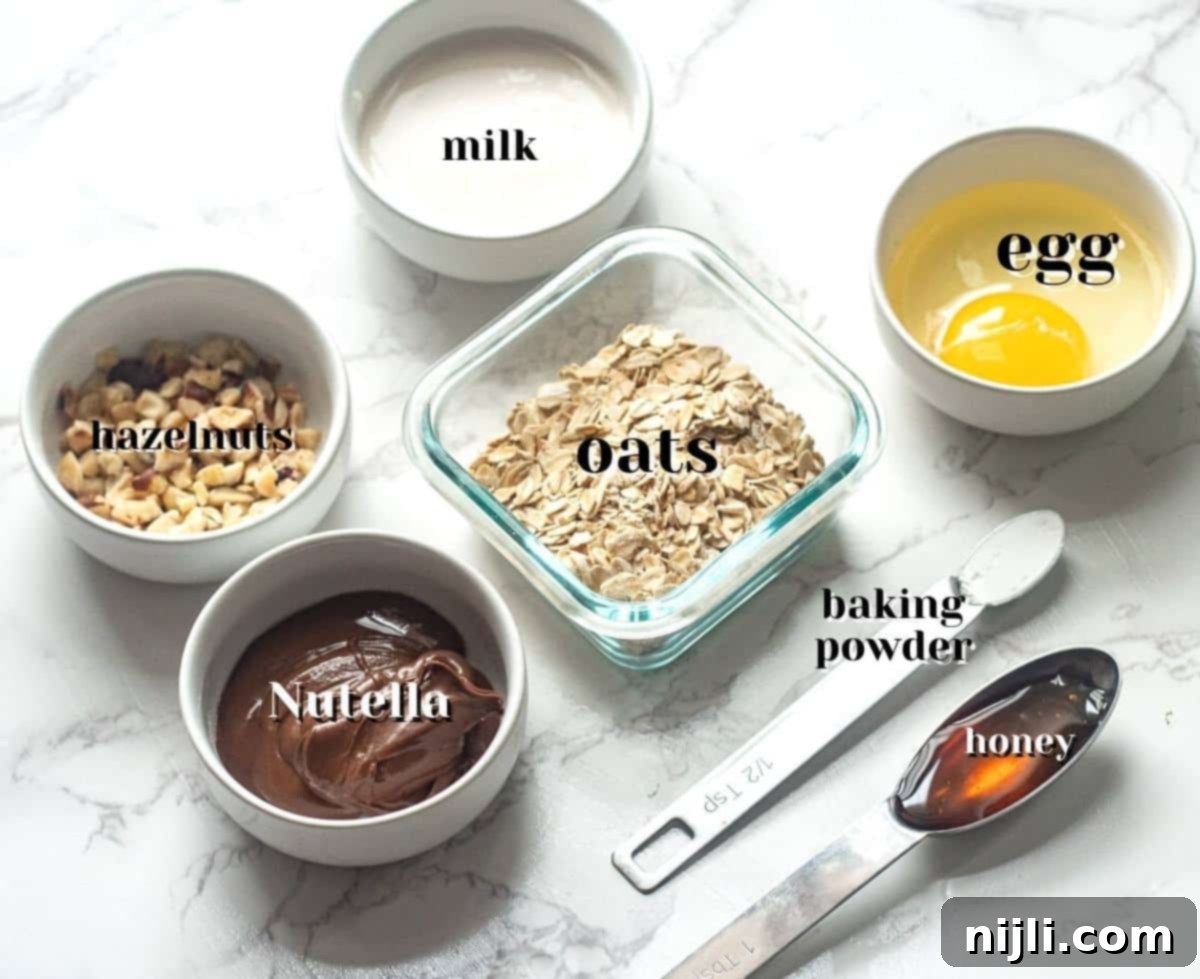 Indulgent Nutella Baked Oats 3 ingredients for nutella baked oats