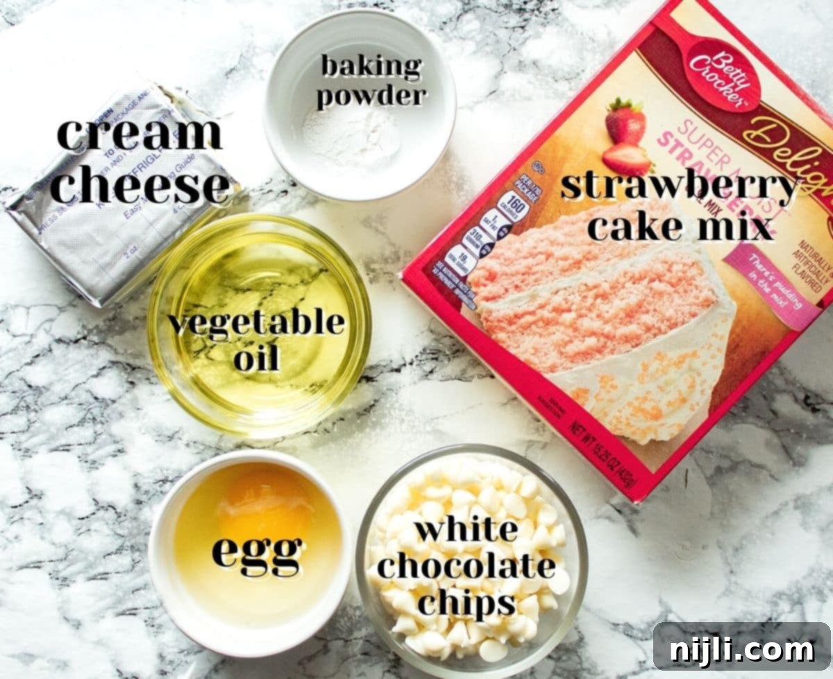 Heavenly Strawberry Cheesecake Cookies 4 strawberry cheesecake cookies ingredients