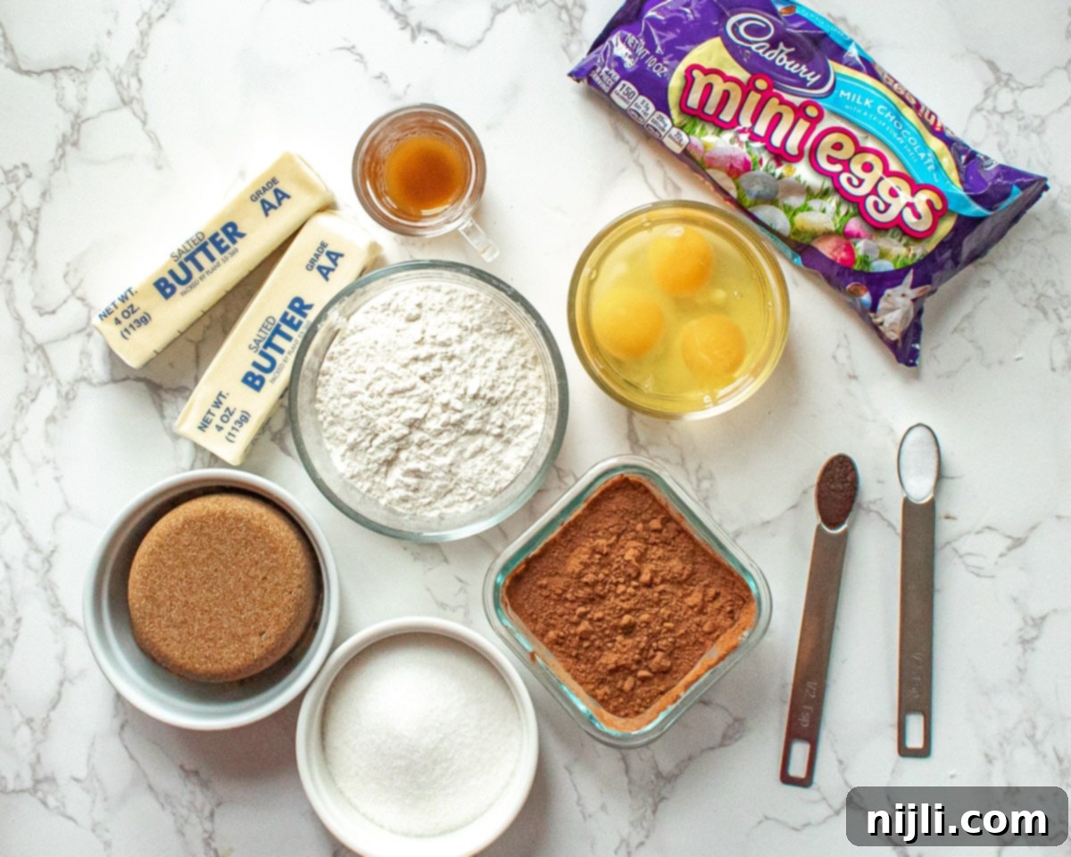 Mini Egg Brownies 4 mini egg brownies ingredients