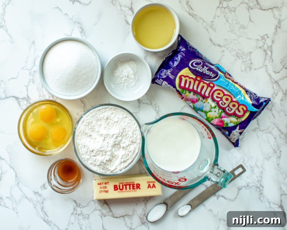 Speckled Candy Cake 4 mini eggs cake ingredients