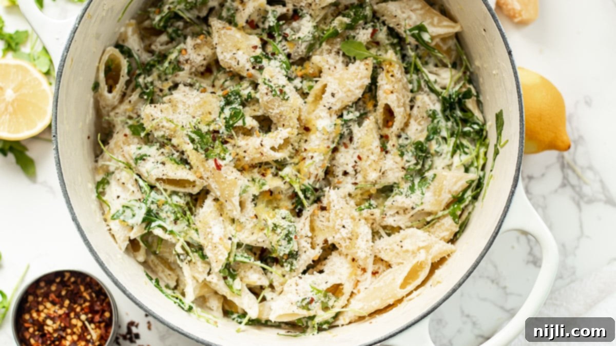 Vibrant Lemon Ricotta Pasta 5 ricotta lemon pasta in a pot