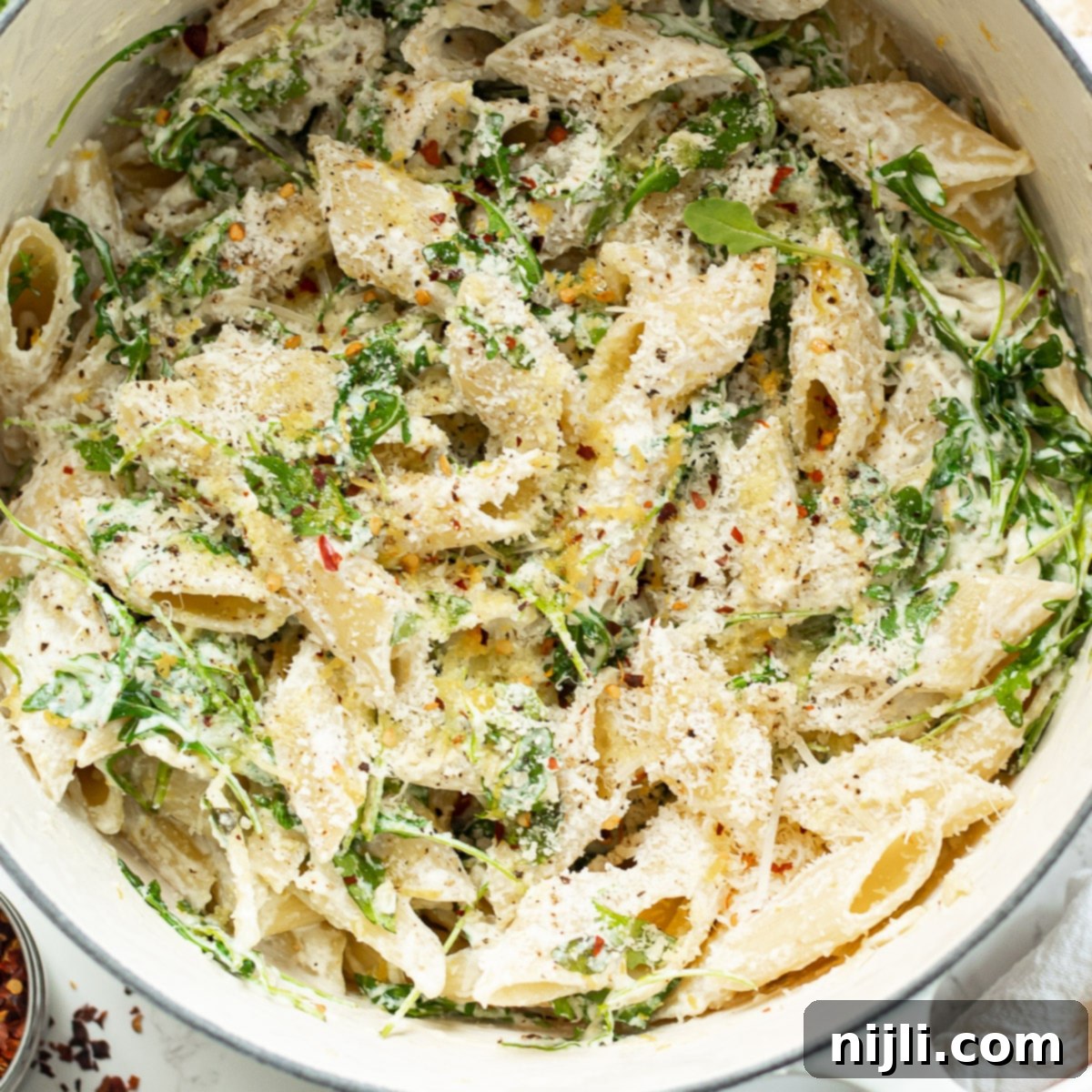 Vibrant Lemon Ricotta Pasta 7 ricotta lemon pasta in a pot