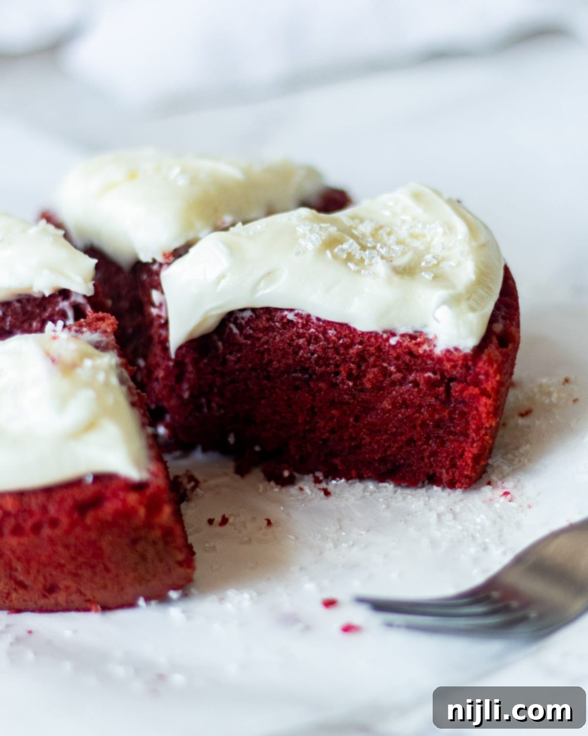 Petite Red Velvet Delights 4 sliced mini red velvet cake recipe