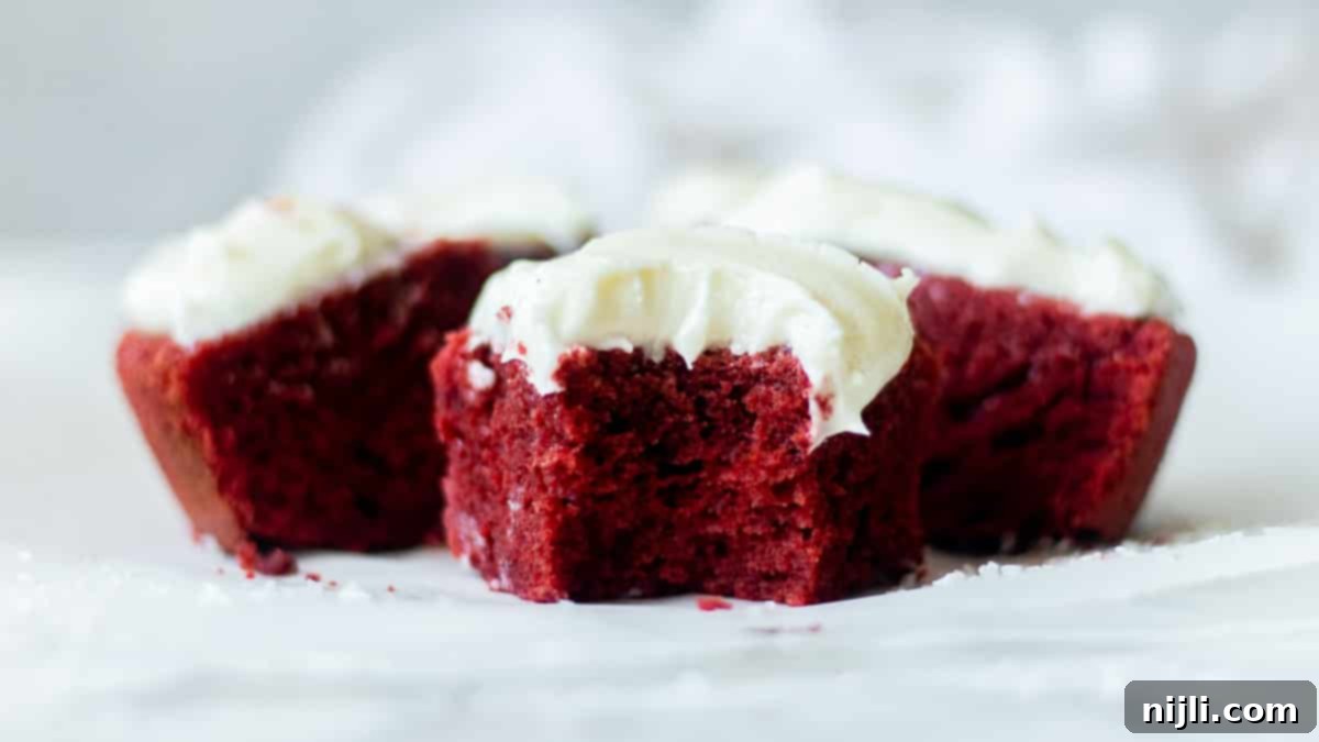 Petite Red Velvet Delights 5 mini red velvet cake slices on a tray
