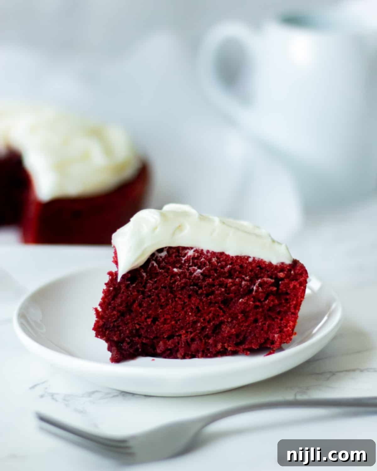 Petite Red Velvet Delights 7 mini red velvet cake slice on a plate