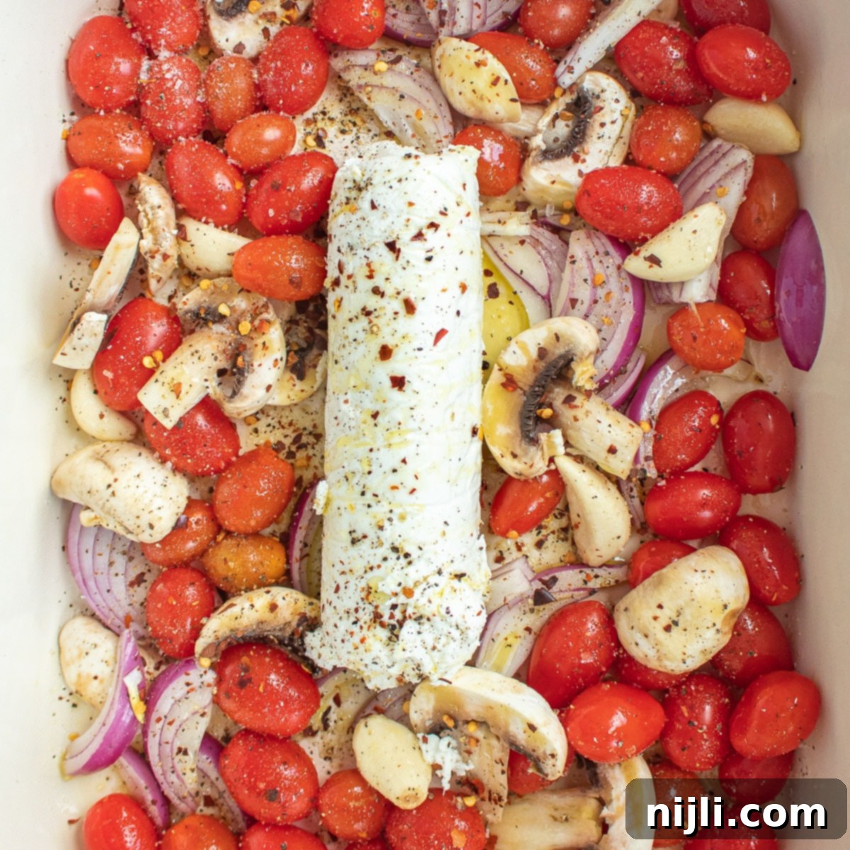 Creamy Goat Cheese Pasta Bake 7 baked goat cheese pasta recipe before baking