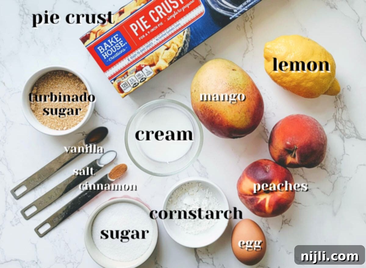 Tropical Peach Mango Pie 4 peach mango pie recipe ingredients
