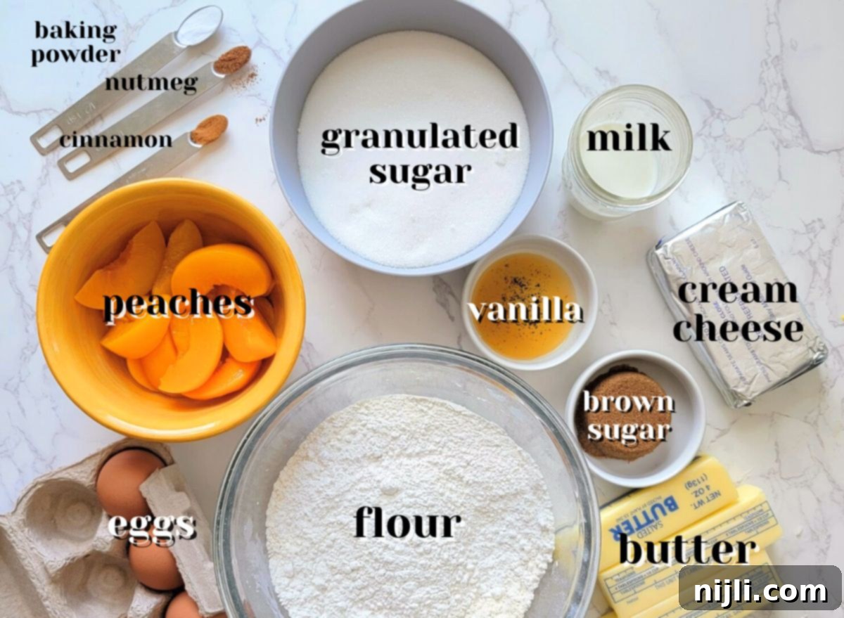 Southern Peach Pound Cake 5 peach cobbler pound cake ingredients