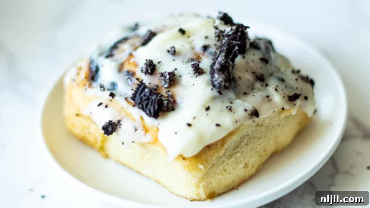 pillsbury oreo cinnamon rolls on a plate