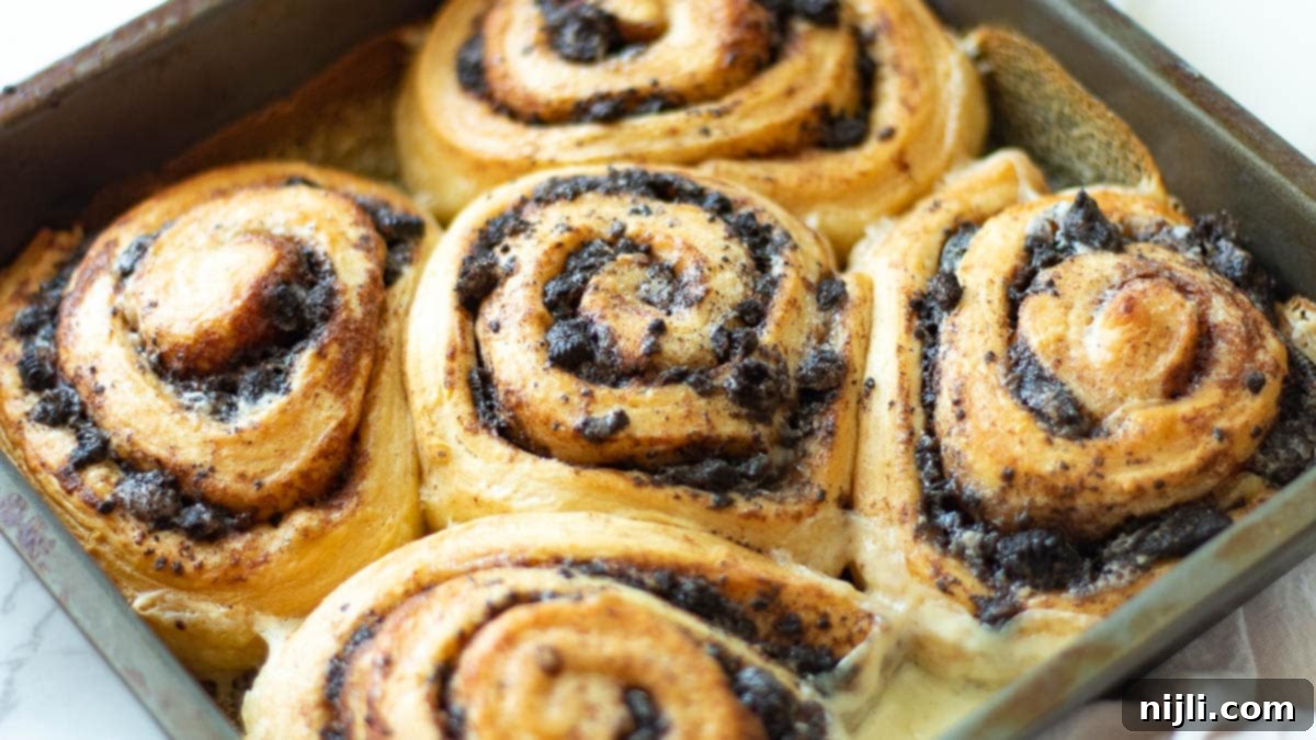Pillsbury Oreo cinnamon rolls before frosting