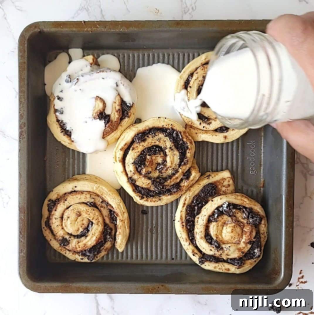 step two of Oreo Cinnamon Rolls recipe