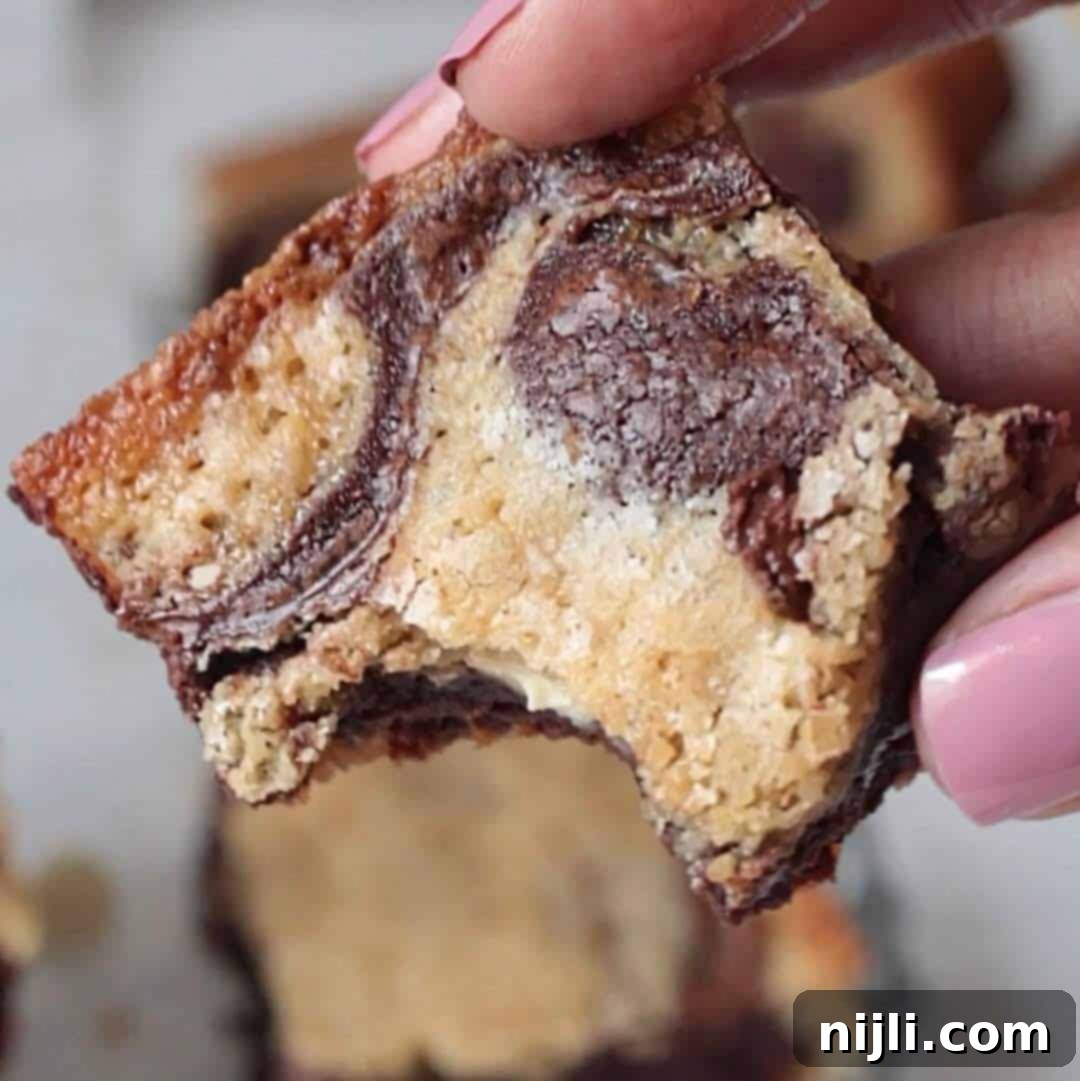 Step 6: Baked brownie blondies in the pan.
