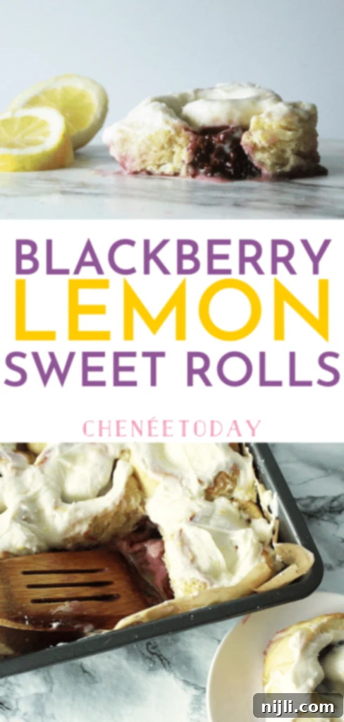 Zesty Blackberry Lemon Rolls 9 blackberry lemon sweet rolls