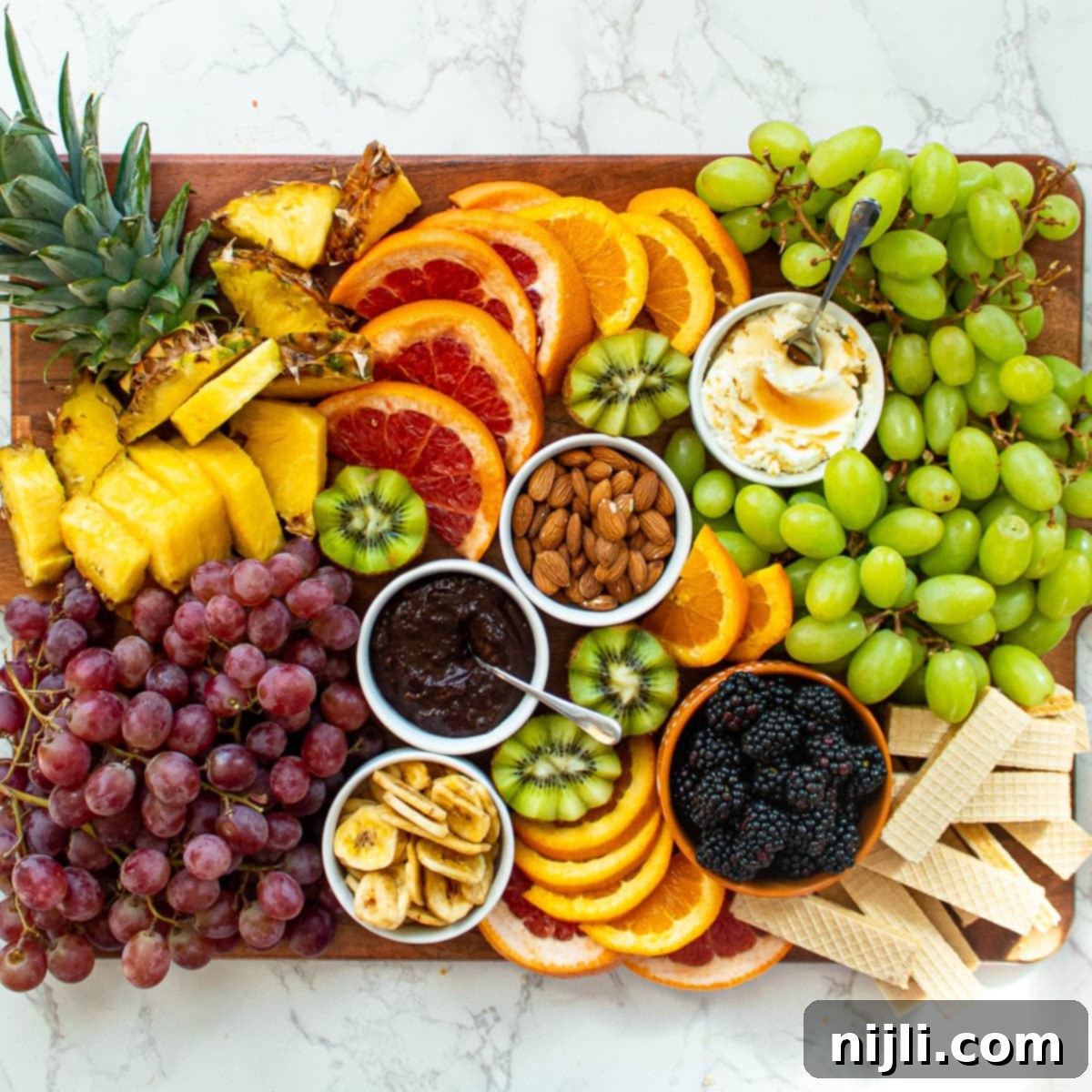 Gourmet Fruit Platter 2 fruit charcuterie board from above