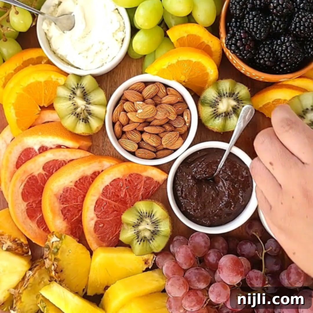 Gourmet Fruit Platter 9 fruit charcuterie board step 3