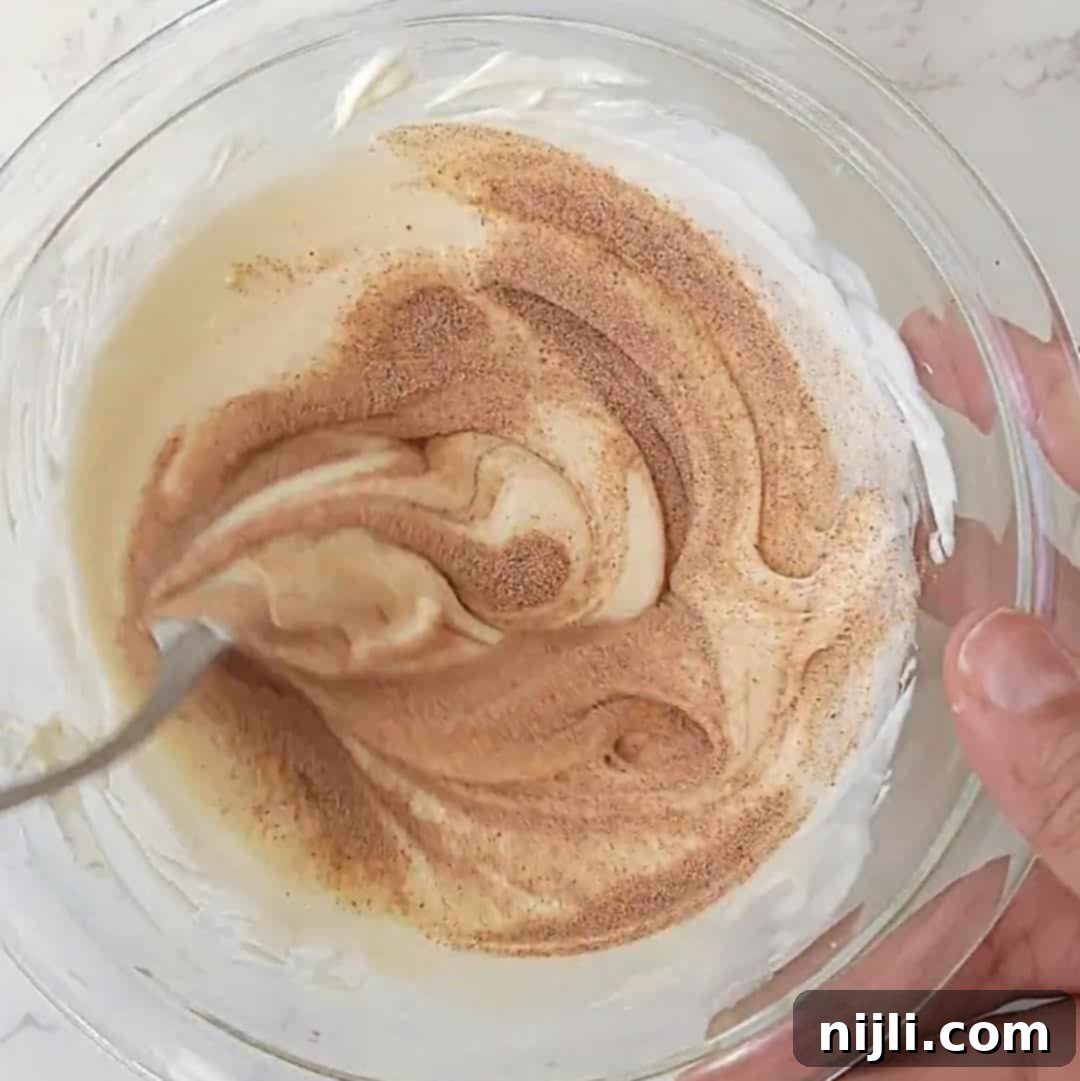 Step 2: Melting white candy melts and mixing with CinnaDust