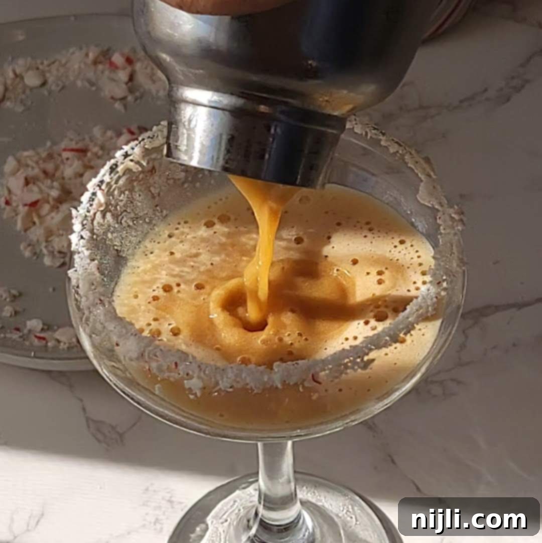 Peppermint Buzz Martini 9 peppermint espresso martini step 4