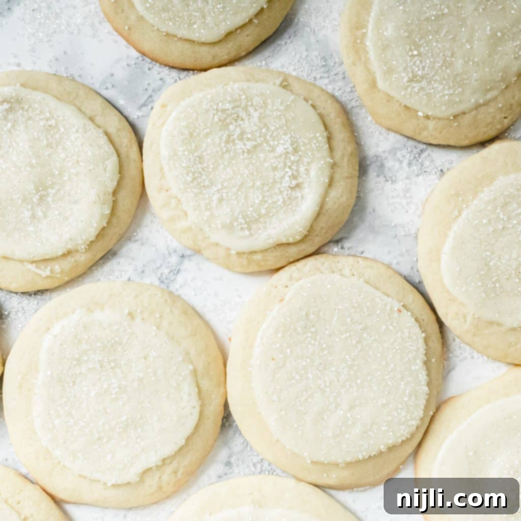 White Chocolate Peppermint Sugar Cookie Bliss 5 peppermint white chocolate sugar cookies seen from above
