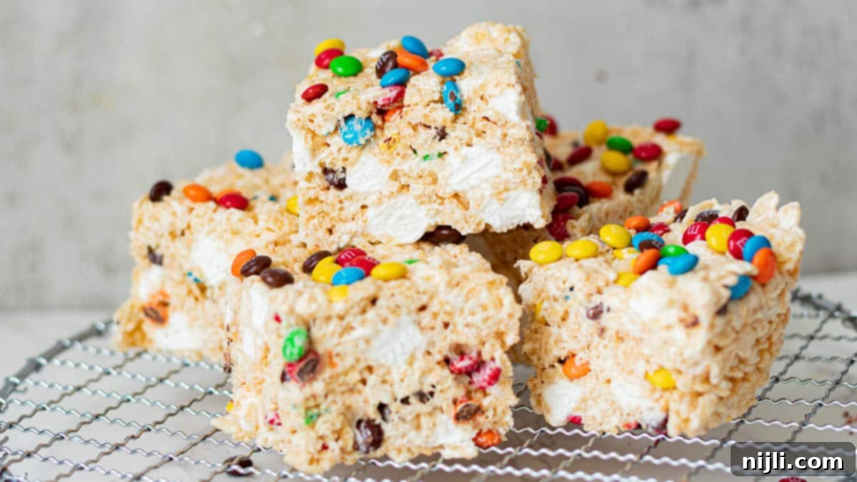 Colorful M and M Rice Krispie Treats 9 christmas rice krispie treats with m&ms