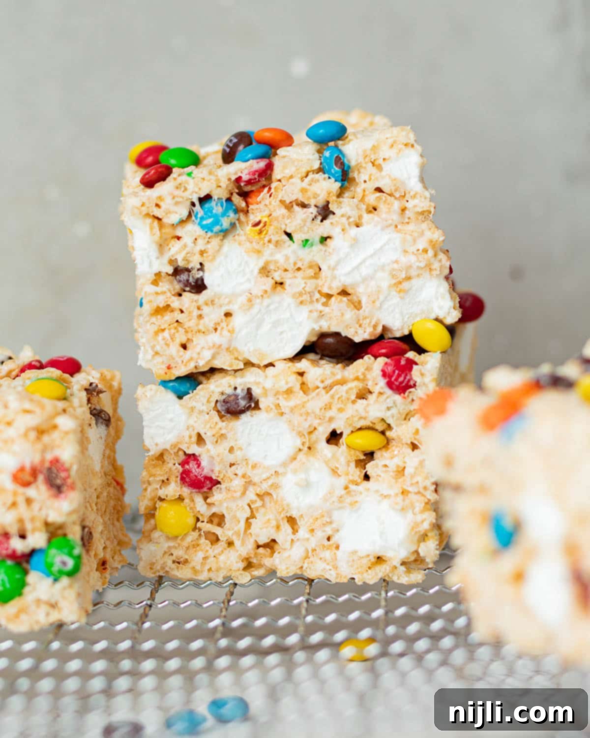 Colorful M and M Rice Krispie Treats 10 m&m rice krispie treats calories