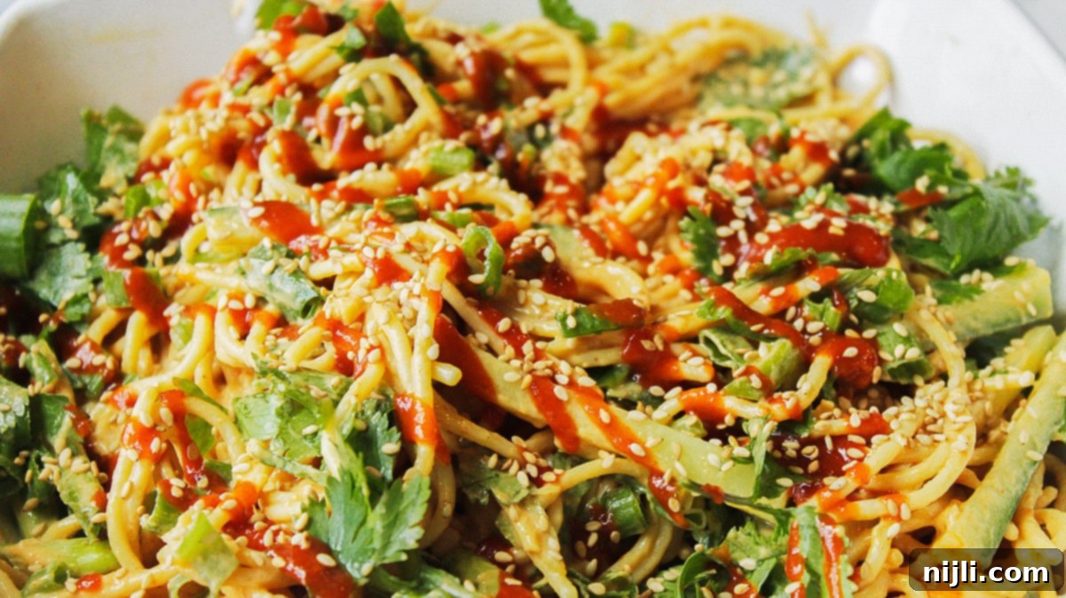 Creamy Peanut Noodle Salad 5 peanut noodle salad recipe in a bowl