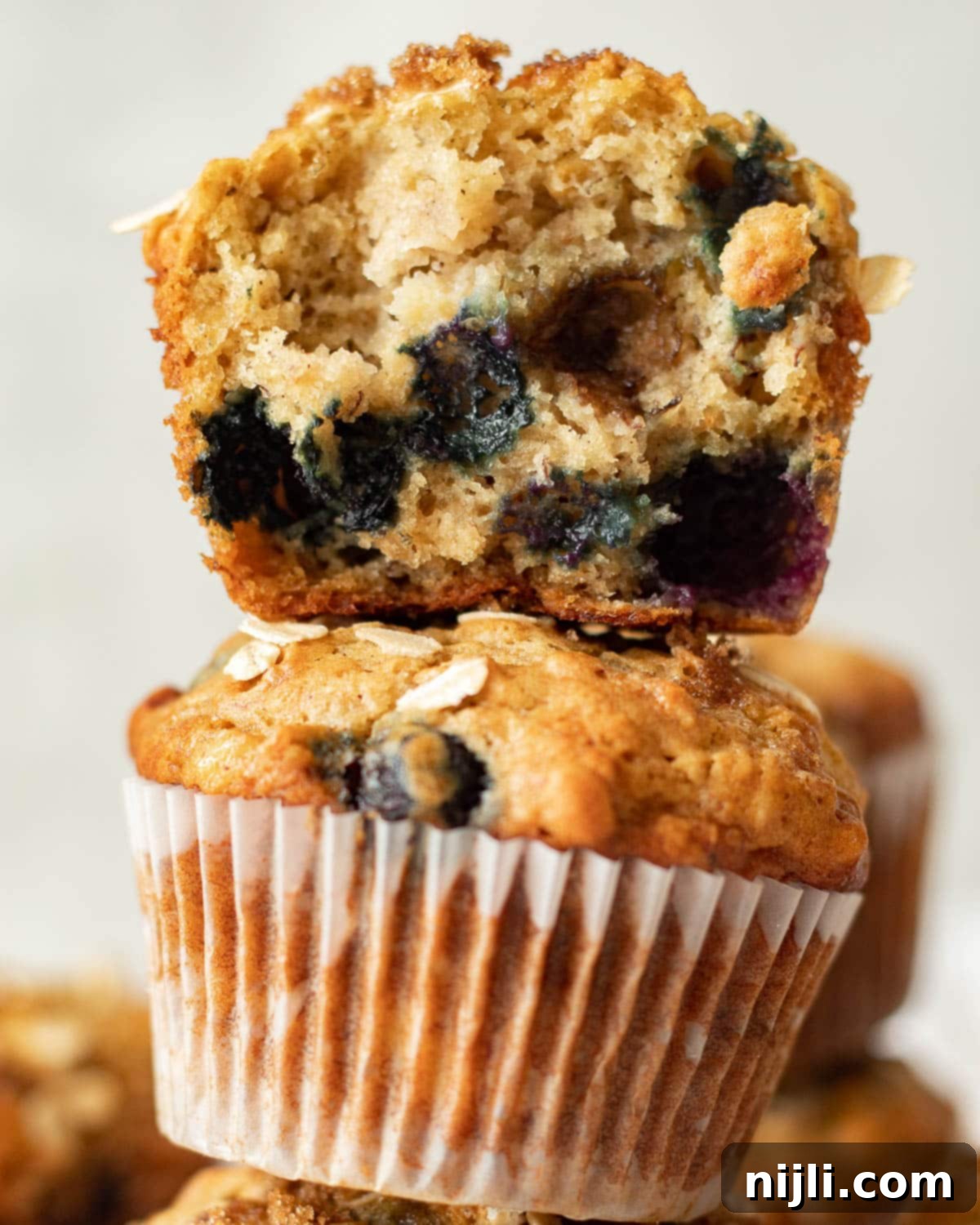banana blueberry oat muffins for babies and toddlers