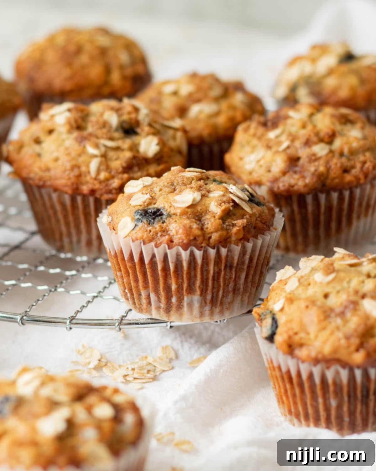 banana blueberry oatmeal muffins with no sugar
