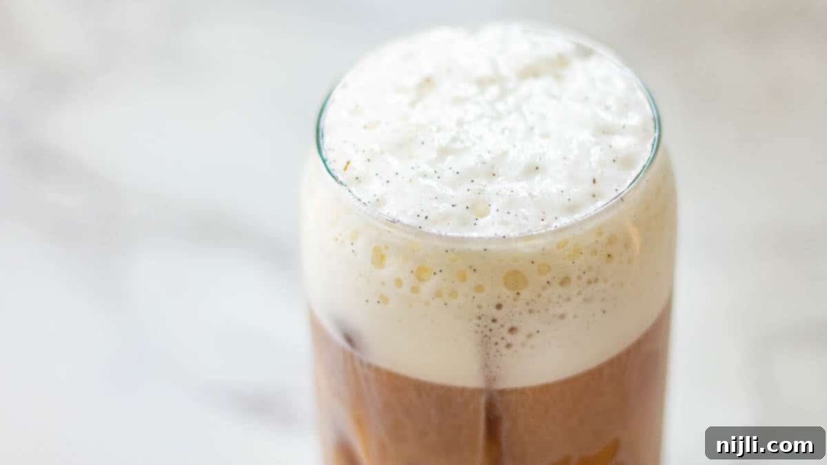 sweet cream cold foam calories and nutritional info