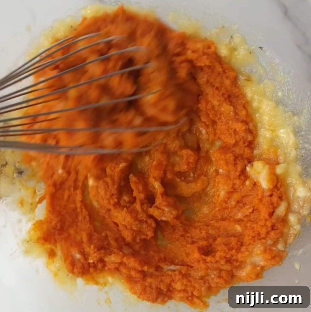 Spiced Banana Pumpkin Muffins 9 pumpkin banana muffins toddler step 3