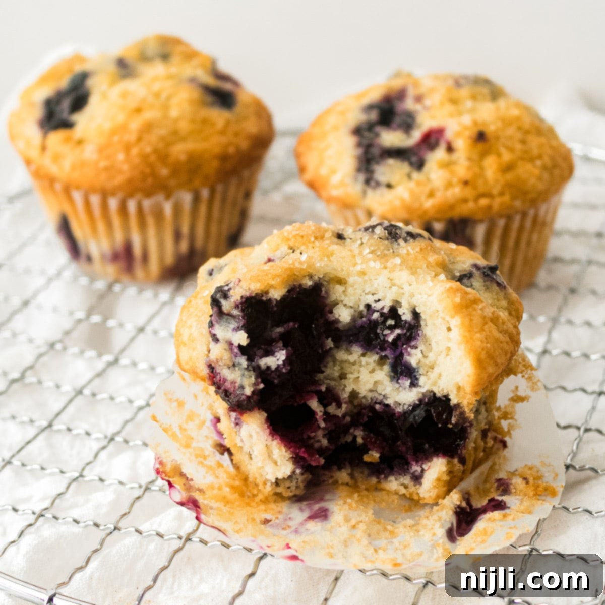 Berrylicious Unlock the Secrets to Lasting Summer Berries 6 lemon blueberry buttermilk muffins with a bite taken out