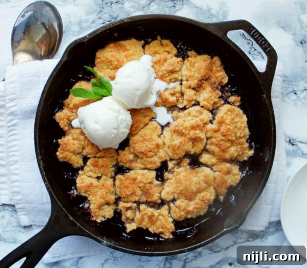 Smoked Sugar Skillet Blueberry Cobbler 2 skillet blueberry cobbler