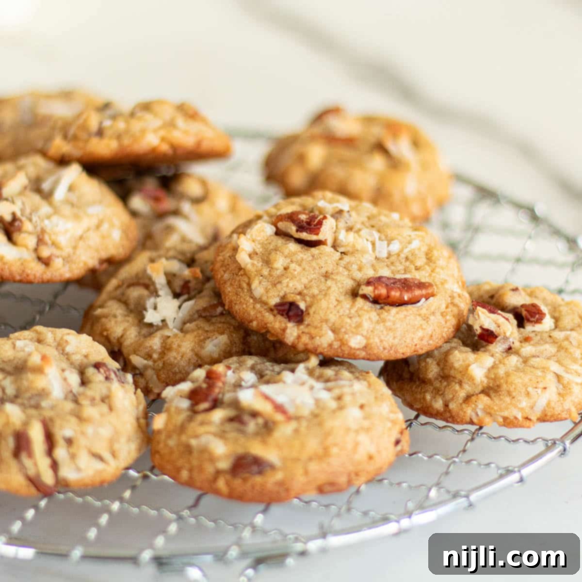 Irresistible Coconut Pecan Treats 2 coconut pecan cookies