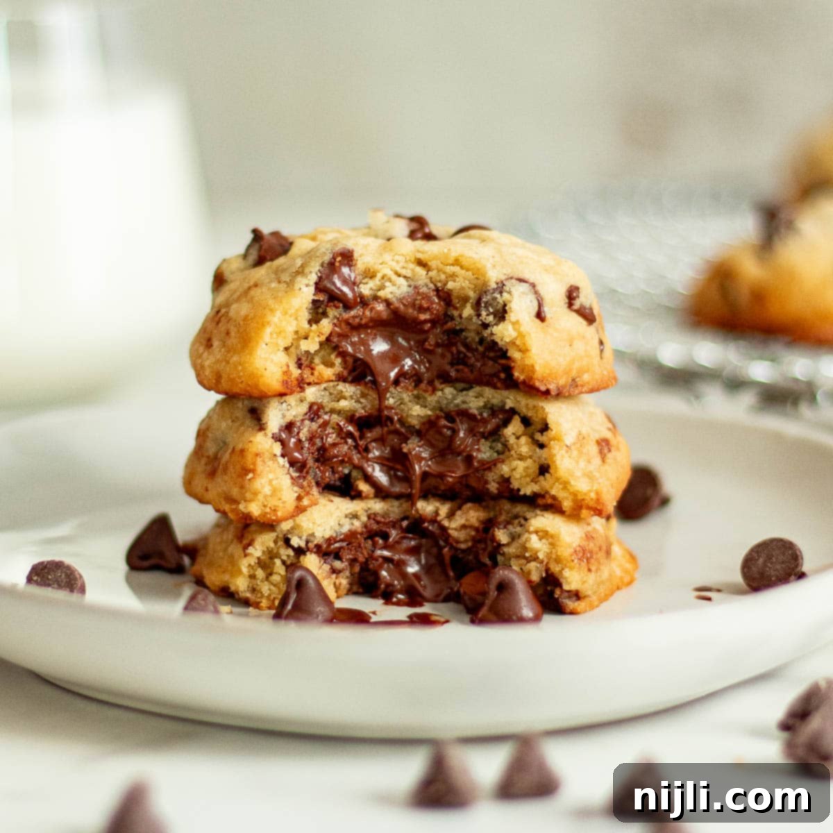 Decadent Chocolate-Stuffed Cookies 2 chocolate filled cookies