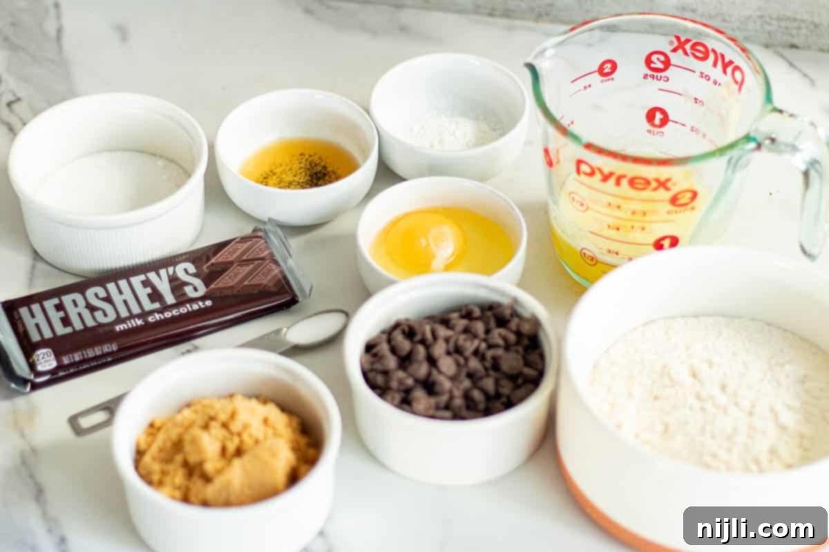 Decadent Chocolate-Stuffed Cookies 3 chocolate filled cookies ingredients