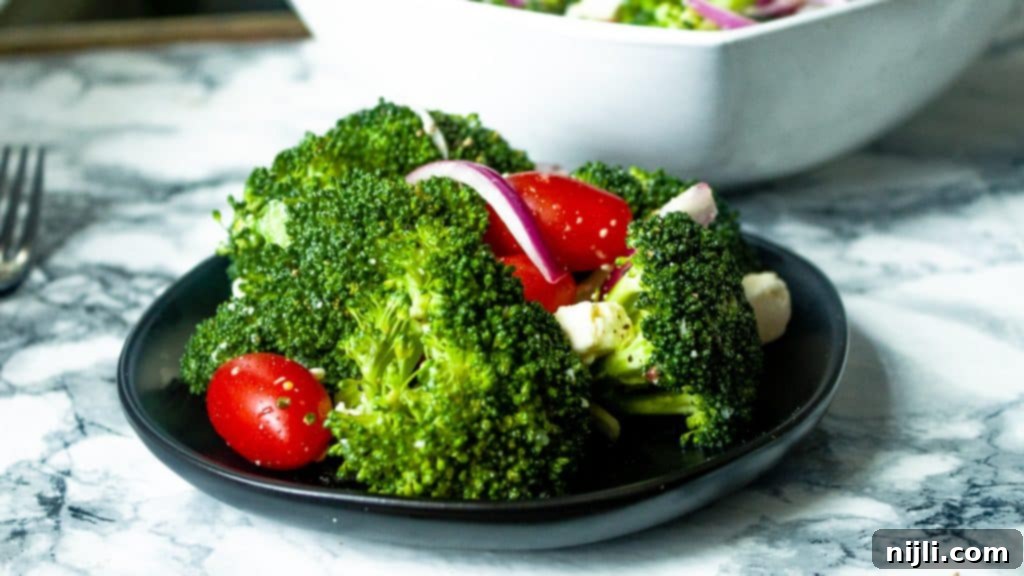 Keto Broccoli, Tomato, and Feta Salad 2 Fresh Keto Broccoli and Tomato Salad with Feta
