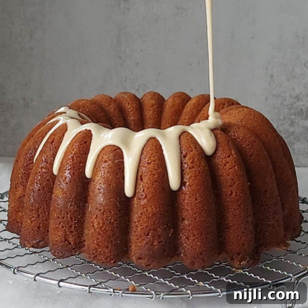 Rum-Infused Pound Cake with Nutty Brown Butter Glaze 18 rum soaked cake recipe step 8